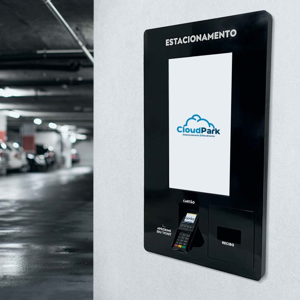 Totem de autopagamento para estacionamentos. Pagamento automático.